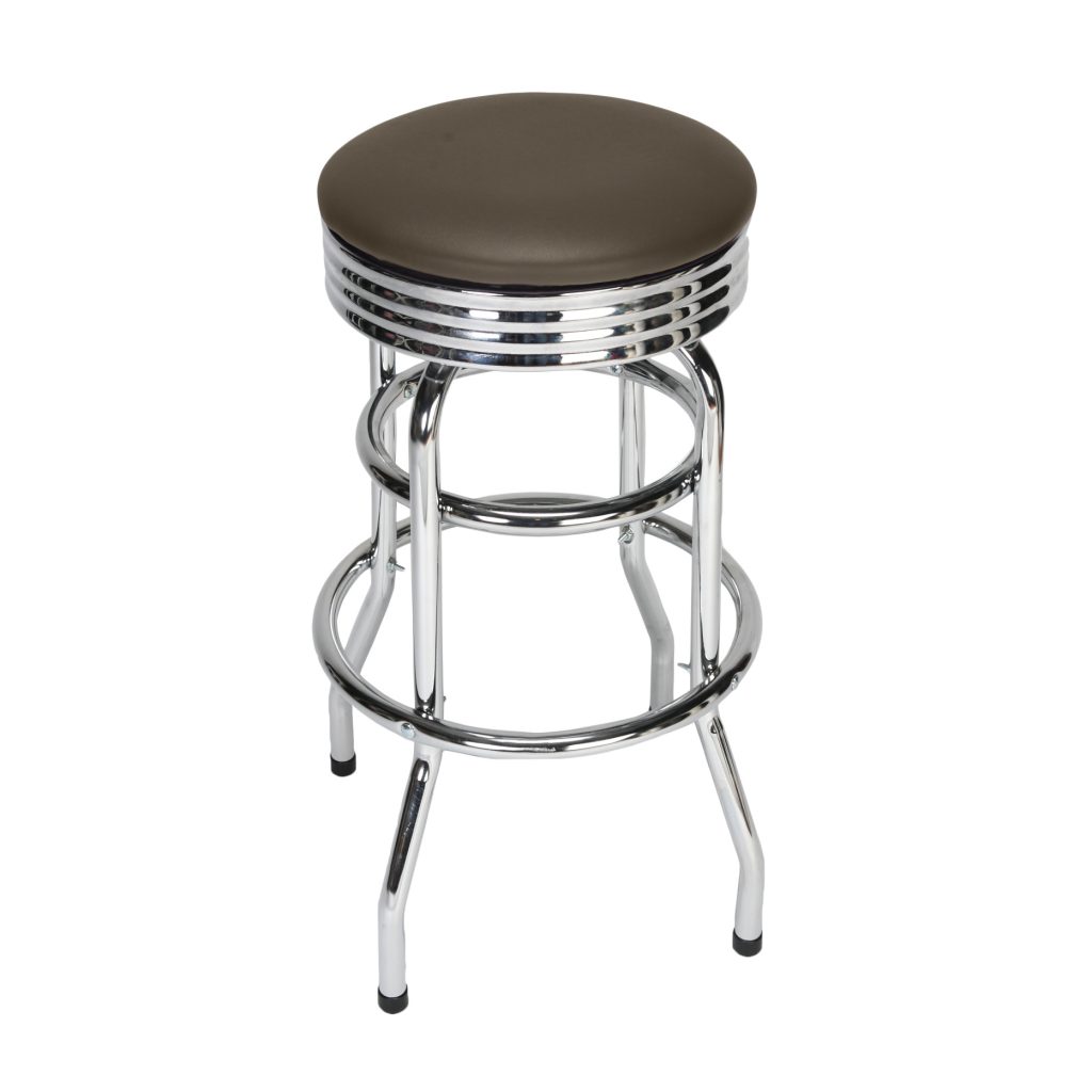 Black Walnut Circle Swivel Bar Stool