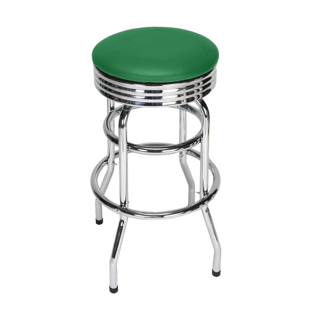 Kelly Green Circle Swivel Bar Stool