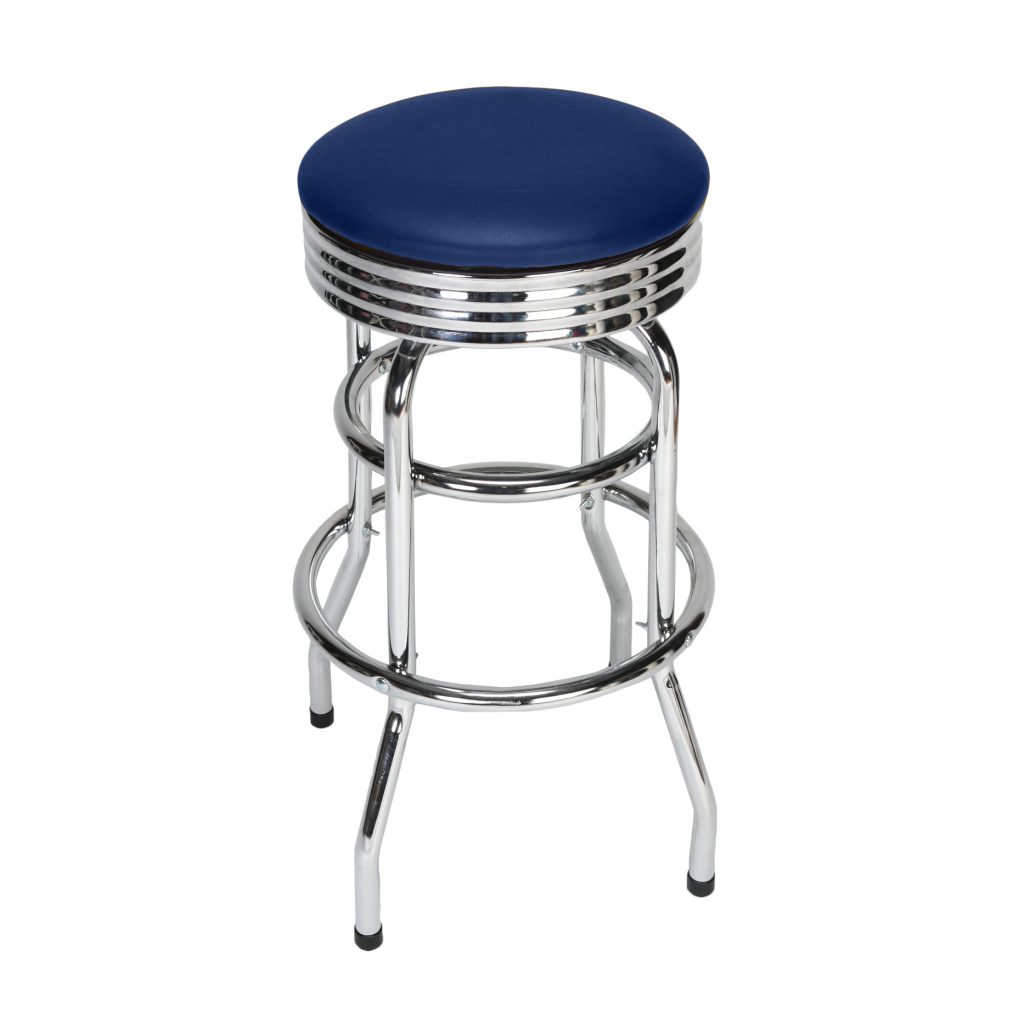 Royal Blue Circle Swivel Bar Stool