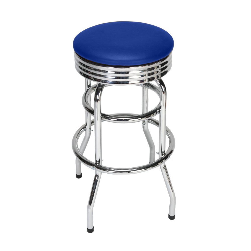 Sky Blue Circle Swivel Bar Stool